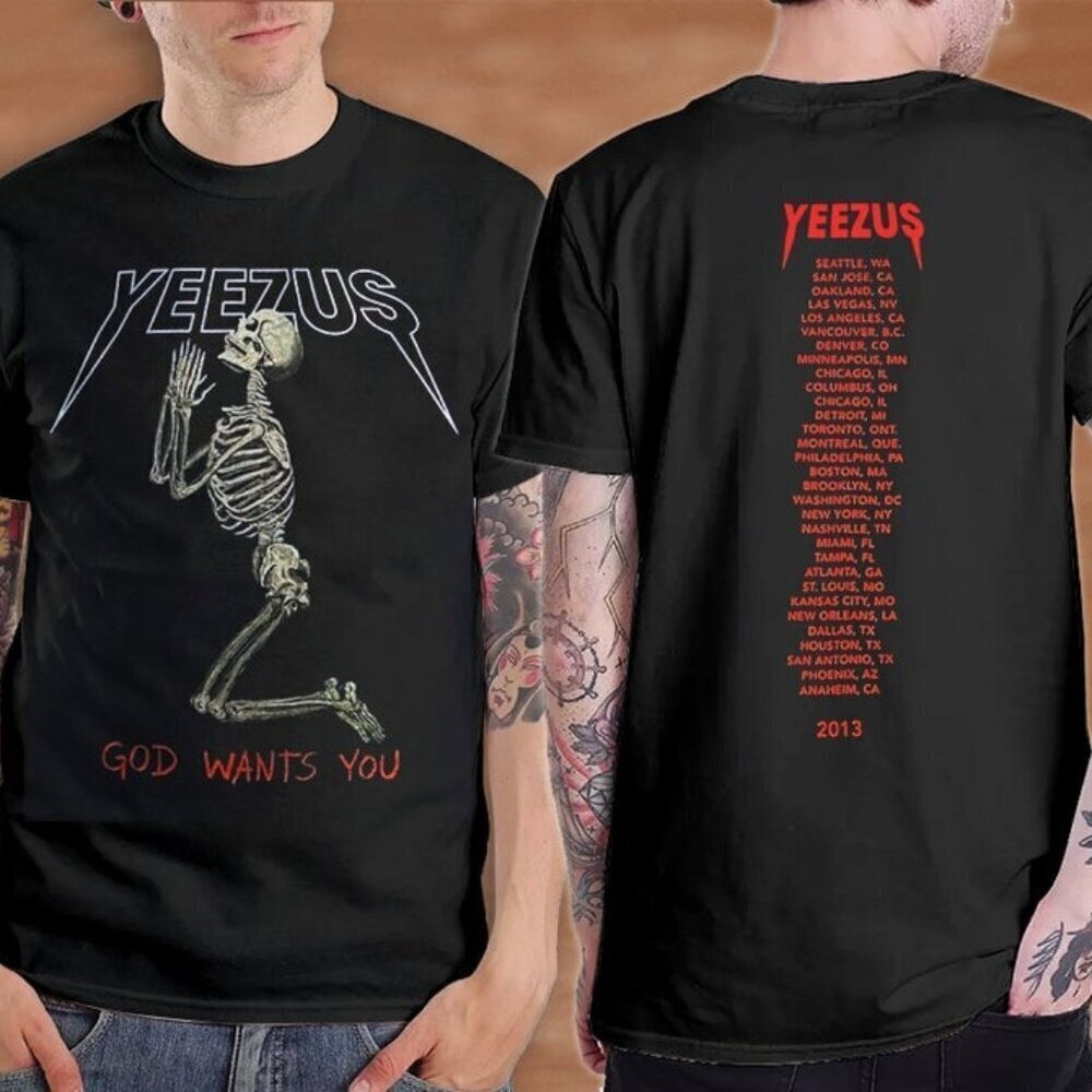 Yeezus Tshirt  Yeezus Tour Shirt  Yeezus Tour Corncert Hip Hop Rap 2 Sided